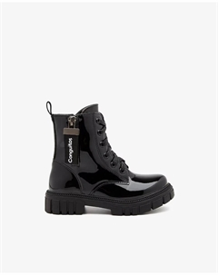 Ботинки в стиле милитари для девочки на молнии сбоку, черный Conguitos