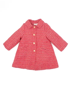 Пальто для девочки на флисовой подкладке с застежкой на пуговицы, красный Fina ejerique