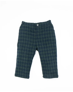 Хлопковые брюки чинос для мальчика с клетчатым принтом, темно-зеленый Fina ejerique