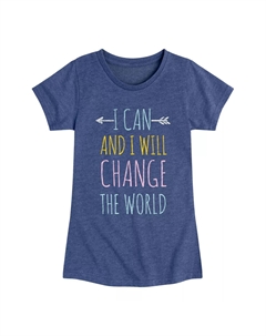 Футболка с рисунком «Измени мир» для девочек 7–16 лет, синий Licensed character