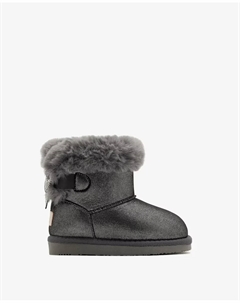 Сапоги для девочки в австралийском стиле с меховым поясом, серый Conguitos