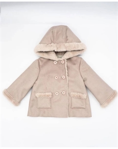 Двубортное пальто с капюшоном для девочки на девочку, розовый Fina ejerique