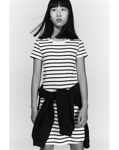 Платье из джерси с короткими рукавами, белый H&m