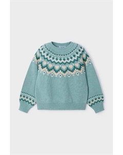 Детский свитер из смесовой шерсти, бирюзовый Mayoral
