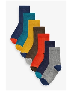 Комплект из 7 пар носков в рубчик, мультиколор Next