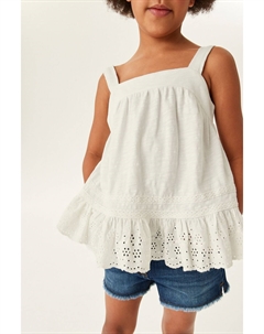 Блузка без рукавов отделанная рюшами, белый Next
