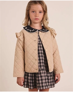 Стеганая куртка для девочки цвета Camel, желтый Dadati