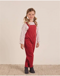 Красные комбинезоны из микровельвета для девочек с передним карманом, красный Dadati