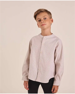 Полосатая рубашка с длинными рукавами для мальчика бежевого цвета, цвет Natural Dadati