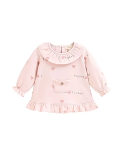Толстовка для девочки с принтом и рюшами, розовый Dadati