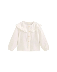 Белая рубашка с длинными рукавами и рюшами для девочки Dadati