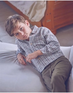 Клетчатая рубашка для мальчика с длинными рукавами, серый Dadati