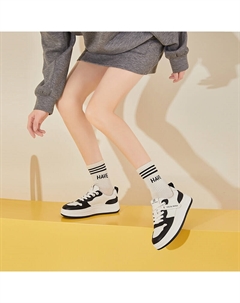 Кеды, скейтборд обувь женская низкая, черный/белый Exull q