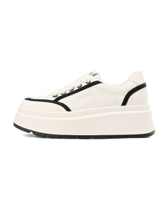 Кеды Skateboard Shoes Women's Low-Top, бежевый/черный Josiny