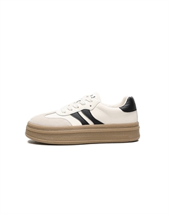 Кеды, скейтборд обувь женская низкая, бежевый/серебряный Josiny