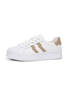 Кеды, скейтборд обувь женская низкая, белый/розовый Josiny