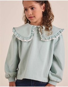 Толстовка для девочки цвета морской волны с воротником в стиле Питера Пэна Dadati