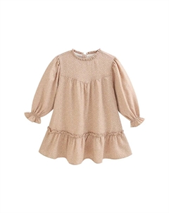 Платье для девочки светло-бежевого цвета с принтом в виде белых звезд, цвет Natural Dadati