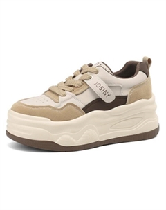 Кеды, скейтборд обувь женская низкая, бежевый/коричневый Josiny