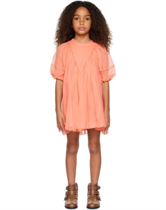 Детское оранжевое платье со сборками Chloe