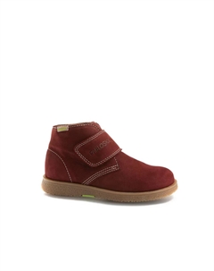 Кожаные ботинки для мальчика на застежке-липучке, красный Pablosky