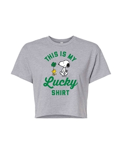 Укороченная футболка Juniors' Peanuts My Lucky Shirt, серый Licensed character