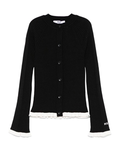 Кардиган в рубчик, черный Msgm kids