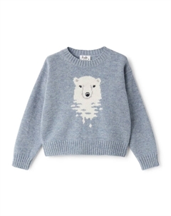 Джемпер Bear вязки интарсия, синий Il gufo