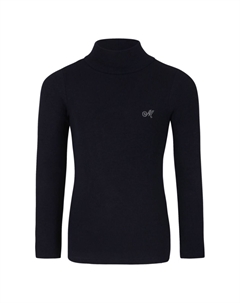 Лонгслив с кристаллическим логотипом, синий Monnalisa