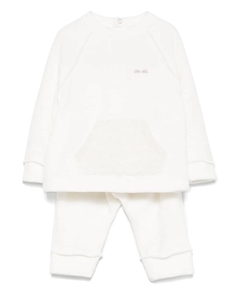 Бархатный спортивный костюм, белый Teddy & minou
