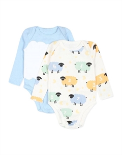 Боди с принтом овец (набор из двух штук), белый Stella mccartney kids