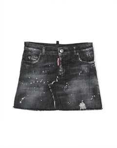 Kids джинсовая юбка с прорезями, черный Dsquared2