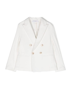 Kids двубортный пиджак с заостренными лацканами, белый Paolo pecora