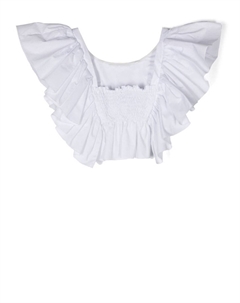 Укороченная блузка с оборками, белый Monnalisa