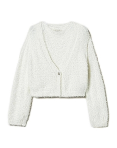 Детский кардиган с начесом Kids, белый Twinset