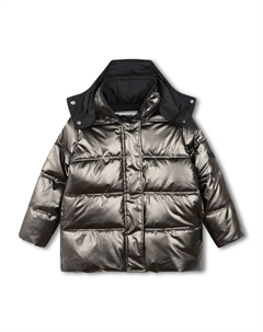 Детская куртка-пуховик с капюшоном и металлическим эффектом Kids, металлик Zadig&voltaire