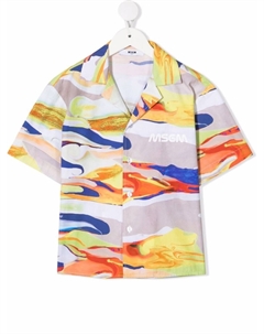Рубашка Cuban с принтом, оранжевый Msgm kids