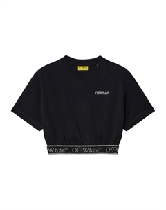 Kids укороченный топ Bookish Logo Band, черный Off-white