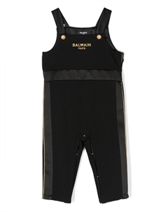 Kids комбинезон с вышитым логотипом, черный Balmain