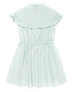 Kids полосатое платье мини из сирсакера, зеленый Emporio armani