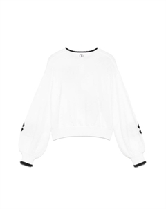 Детский свитер с цветочной вышивкой Kids, белый Twinset