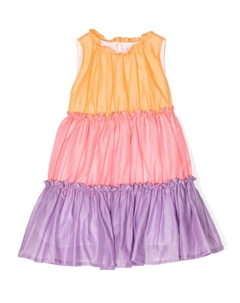 Поплиновое платье со вставками, мультиколор Il gufo