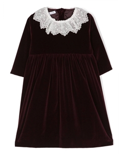 Платье из бархата с кружевным воротником, красный Jesurum baby