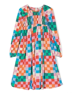 Клетчатое платье с длинными рукавами, розовый Stella mccartney kids