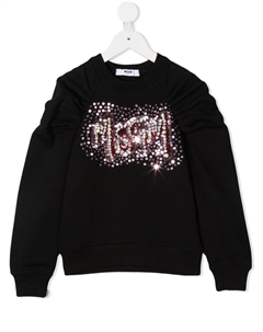 Толстовка с пайетками, черный Msgm kids