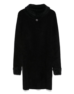 Детское трикотажное платье с отделкой из искусственного меха Kids, черный Twinset