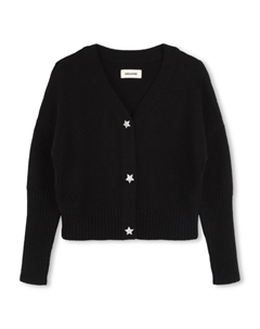 Детский кардиган с v-образным вырезом Kids, черный Zadig&voltaire