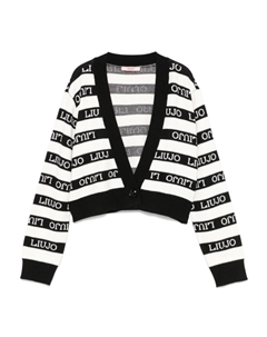 Полосатый вязаный кардиган, черный Liu jo