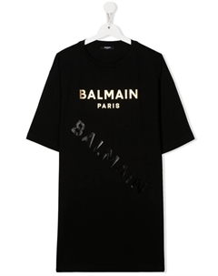 Kids платье-футболка с логотипом, черный Balmain
