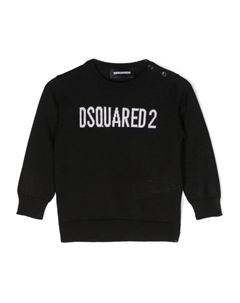 KIDS джемпер вязки интарсия с логотипом, черный Dsquared2